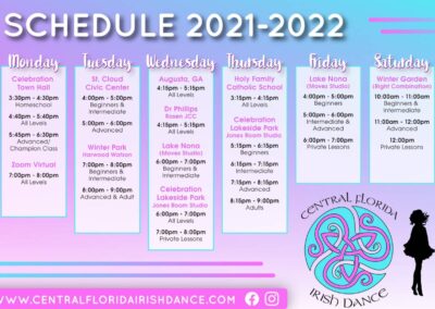Central Florida Irish Dance 2021-2022 Schedule